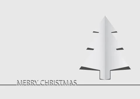 Vector : Paper christmas tree on white background Stock Illustration