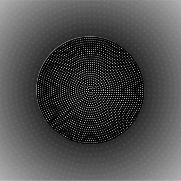 Vector paper circle sticker with circles. Dotted background Stock Illustration