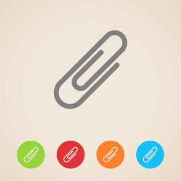 Vector paper clip icons Stock Illustration