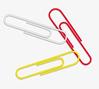 Vector paper clip red white yellow Stock Illustration