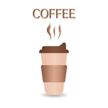 Vector paper cup for hot and cold drinks isolated Stock Illustration