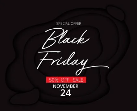 Vector paper cut art style illustration of Black Friday sale promotion イラスト素材