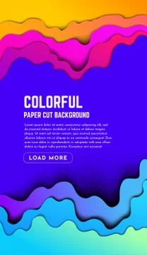 Vector paper cut background. Abstract origami wave design Stock Illustration