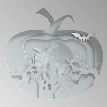 Vector paper cut background.Illustration of bonfire art with decorations in H Stock Illustration