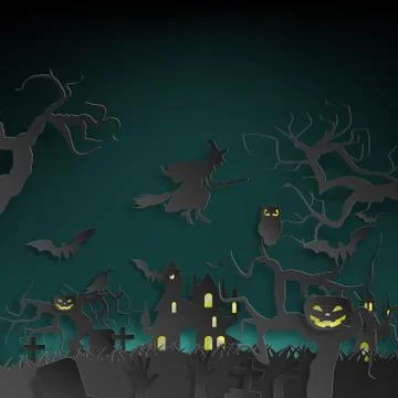 Vector paper cut background.Illustration of bonfire art with decorations in H Stock Illustration