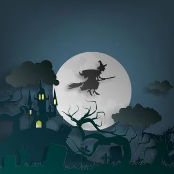 Vector paper cut background.Illustration of bonfire art with decorations in H Stock Illustration