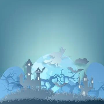 Vector paper cut background.Illustration of bonfire art with decorations in H Stock Illustration