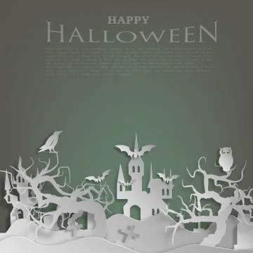 Vector paper cut background.Illustration of bonfire art with decorations in H Stock Illustration
