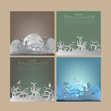 Vector paper cut background.Illustration of bonfire art with decorations in H Stock Illustration