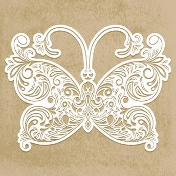 Vector paper cut butterfly Stock Illustration