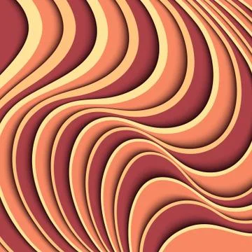 Vector paper cut color waves modern background. Stock Illustration