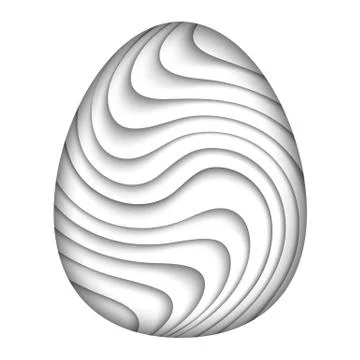 Vector paper cut egg modern illustration Stock Illustration