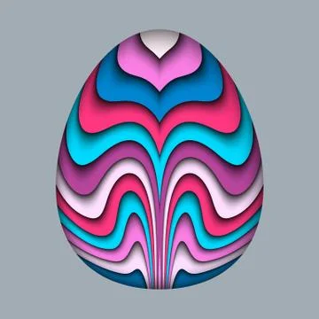 Vector paper cut egg modern illustration Stock Illustration