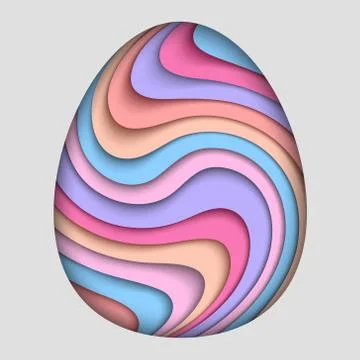 Vector paper cut egg modern illustration Stock Illustration