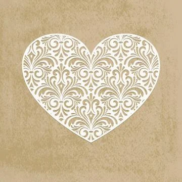 Vector paper cut heart Stock Illustration