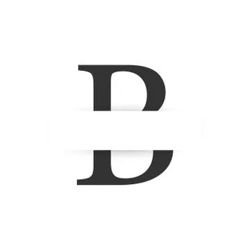 Vector paper cut initial letter b logo design template Stock Illustration