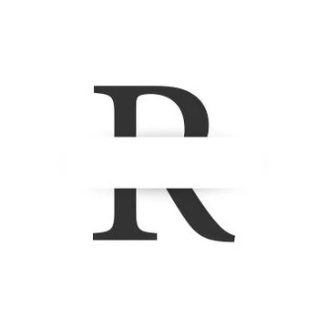 Vector paper cut initial letter r logo design template Stock Illustration