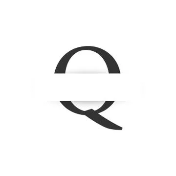 Vector paper cut initial letter q logo design template Stock Illustration