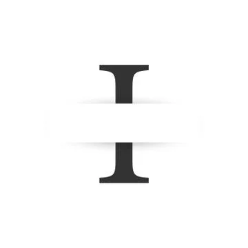 Vector paper cut initial letter i logo design template Stock Illustration