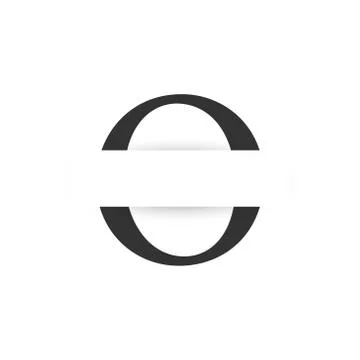 Vector paper cut initial letter o logo design template Stock Illustration
