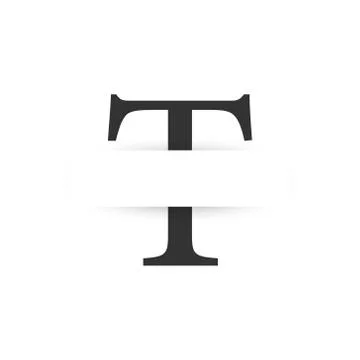 Vector paper cut initial letter t logo design template Stock-Illustration