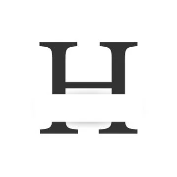 Vector paper cut initial letter h logo design template Stock Illustration
