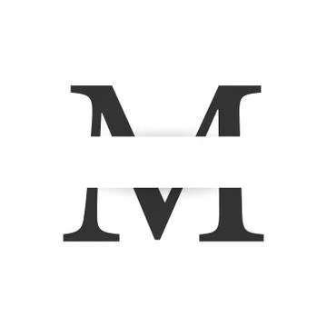 Vector paper cut initial letter m logo design template Illustrazione stock