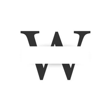 Vector paper cut initial letter w logo design template Stock Illustration