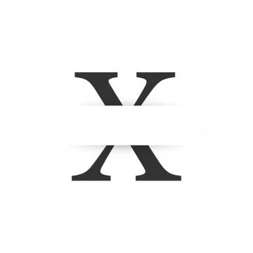Vector paper cut initial letter x logo design template Stock Illustration