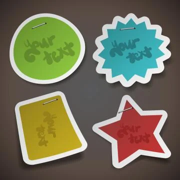 Vector Paper Cut Stickers Template Stock Illustration