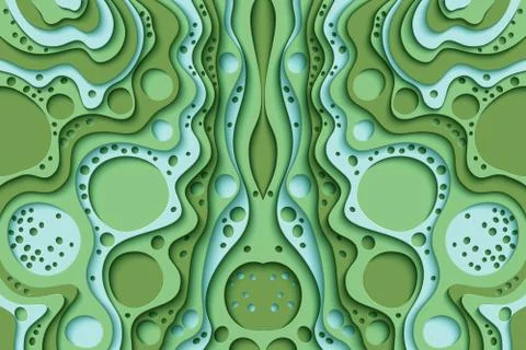 Vector paper cut waves modern background. Stock Illustration