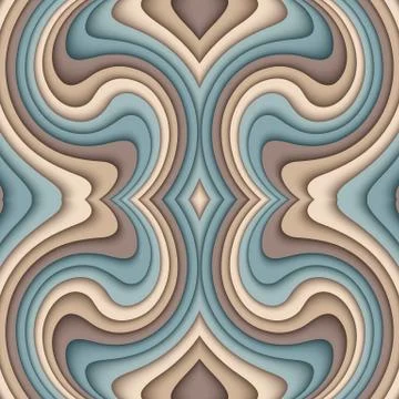 Vector paper cut waves modern background. Stock Illustration