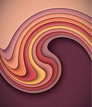Vector paper cut waves modern background. Stockillustratie
