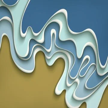 Vector paper cut waves modern background. Stock Illustration