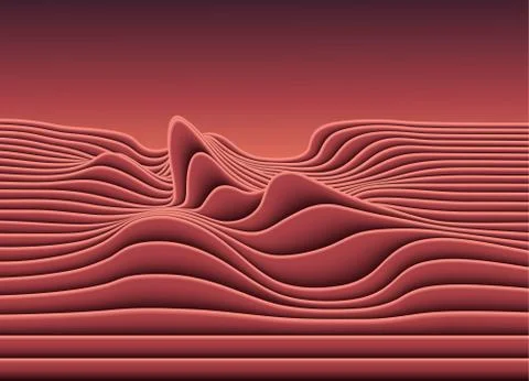 Vector paper cut waves modern background. イラスト素材