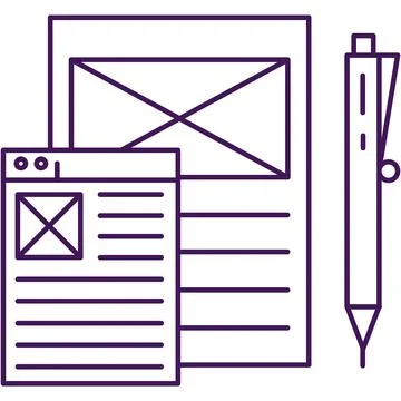 Vector paper document and pen icon pictogram Stock Illustration