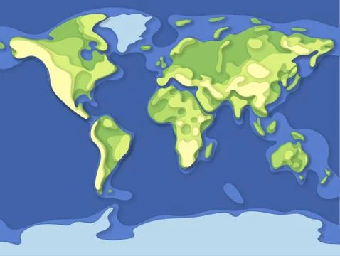 Vector paper earth world map. イラスト素材
