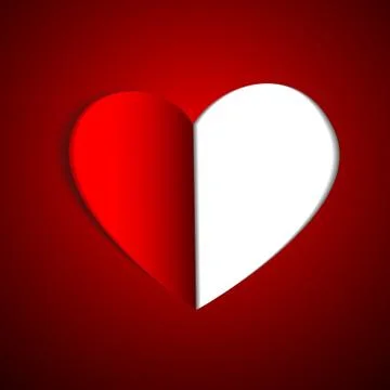 Vector : Paper heart on red background Stock Illustration