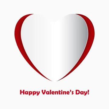 Vector paper heart on white background Stock Illustration