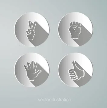 Vector paper icons hands Stock Illustration
