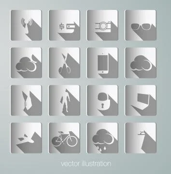 Vector paper icons Stock Illustration