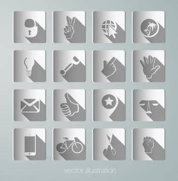 Vector paper icons Illustrazione stock