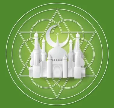 Vector of paper Mosque. Stock Illustration