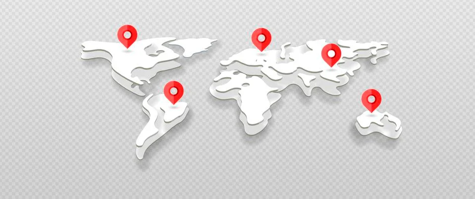 Vector paper navigation earth world map. Stock Illustration