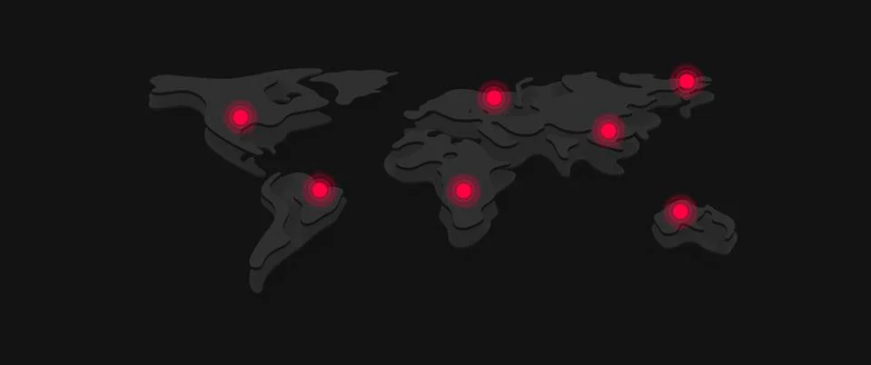 Vector paper navigation world map. Stock Illustration