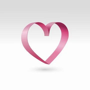 Vector paper pink heart shape on transparent background. Stock Illustration