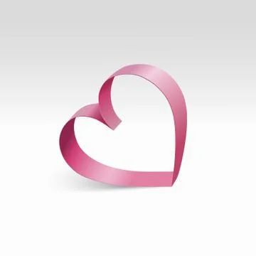 Vector paper pink heart shape element on transparent background. Stock Illustration
