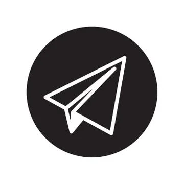 Vector of Paper plane icon in Circle line - vector iconic design Stock Illustration