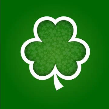 Vector paper shamrock on green background Stock Illustration