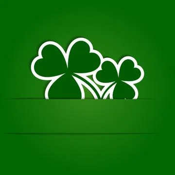 Vector paper shamrock on green background Stock Illustration